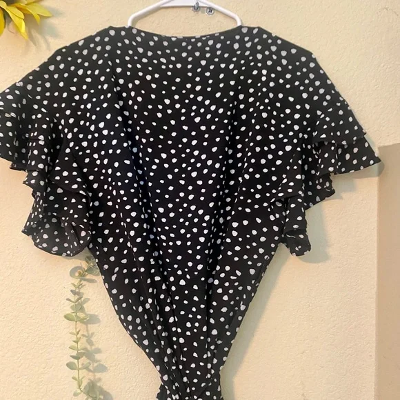 Max Studio Patterned Ruffle Wrap Midi Dress New with tags size M - Picture 6 of 16